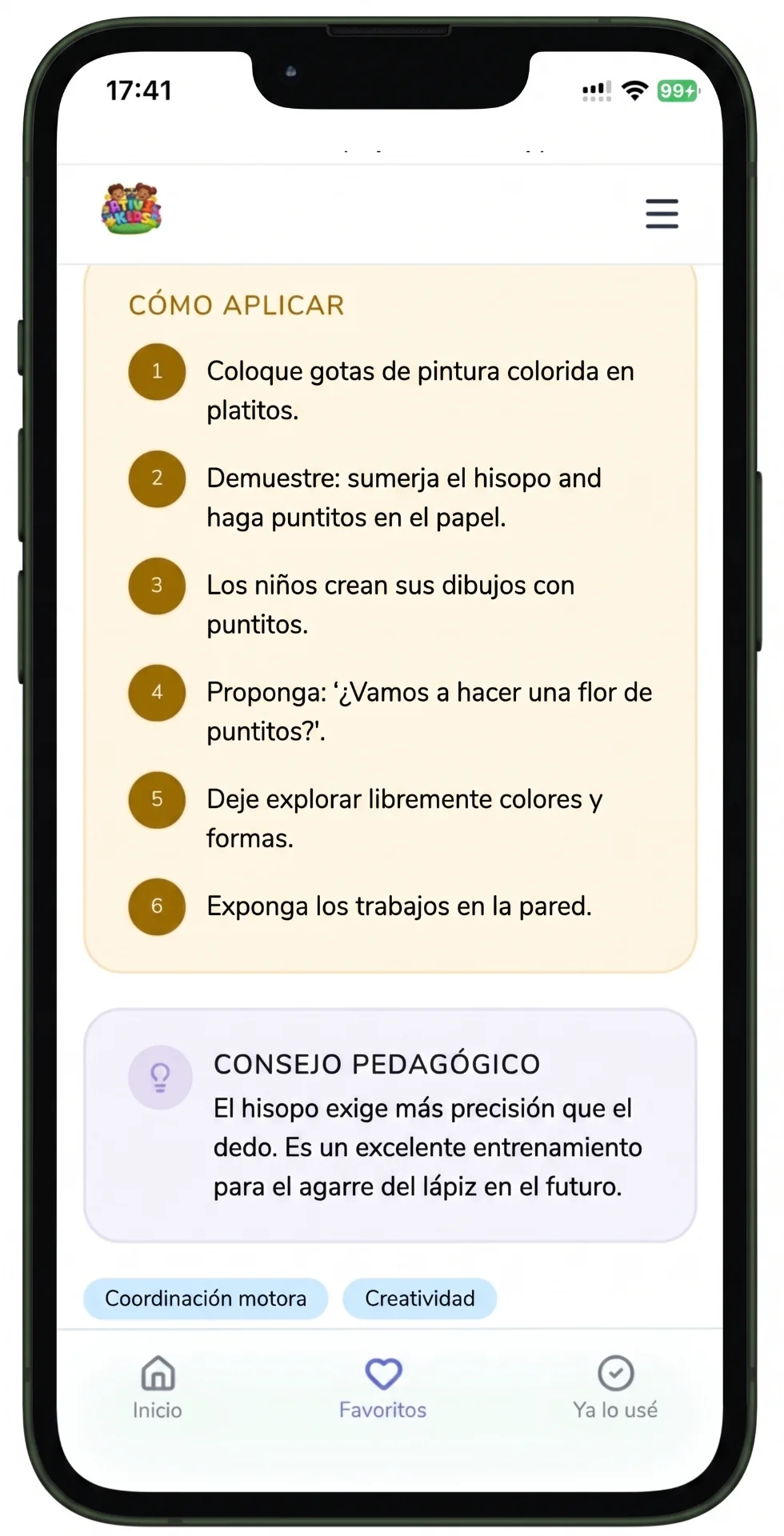 Detalles de la actividad